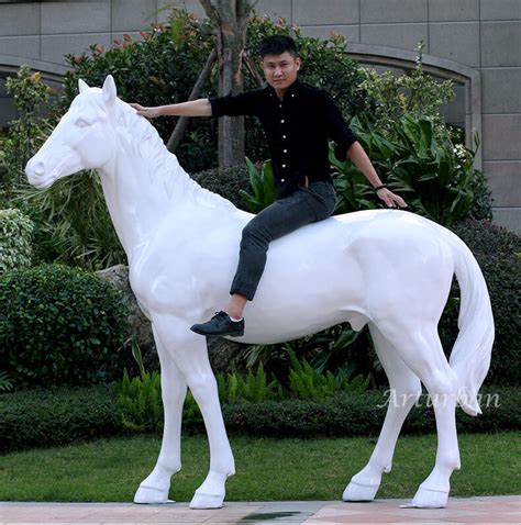Most importantly, We would receive many good feedback from our customers. . Used fiberglass life size horse